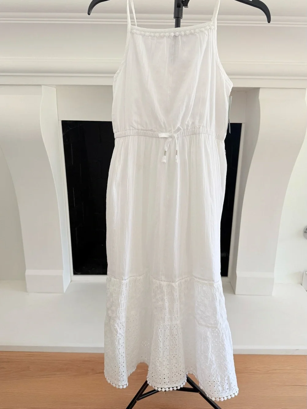 Cat & Jack White Spaghetti-Strap Eyelet Maxi Dress- Girls 10-12